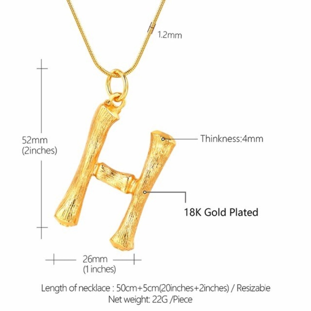 Personalized H letter necklace